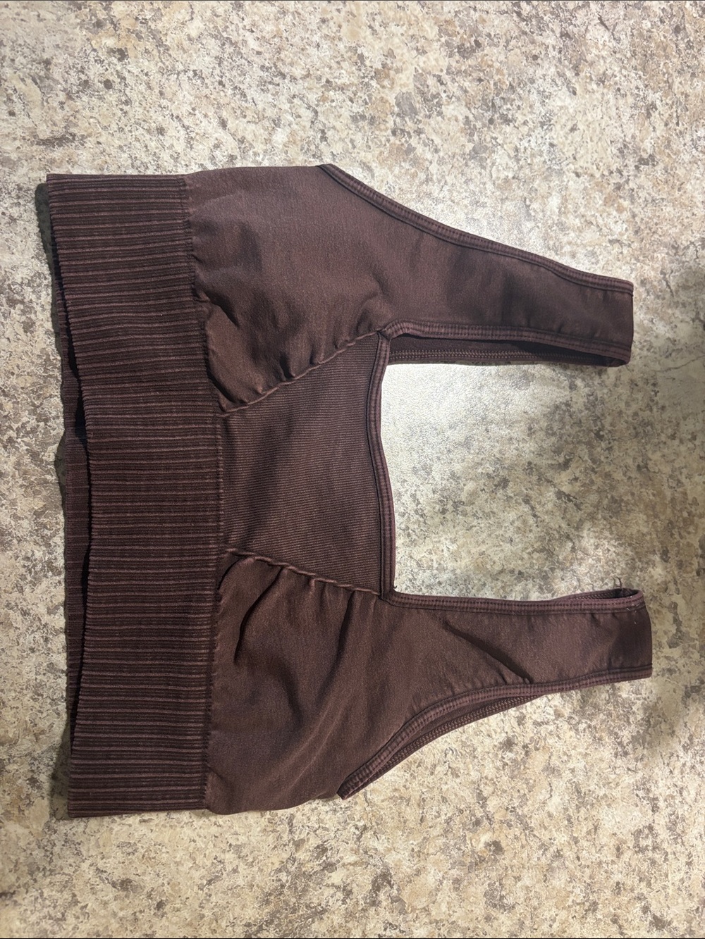 FP Movement by Free People Chocolate Brown Ribbed Seamless Crop Tank